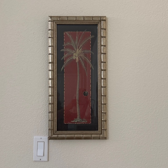 Tommy Bahama Style Tropical Palm Tree Picture in 10.5 inch x 22.75 inch Frame - Picture 9 of 9